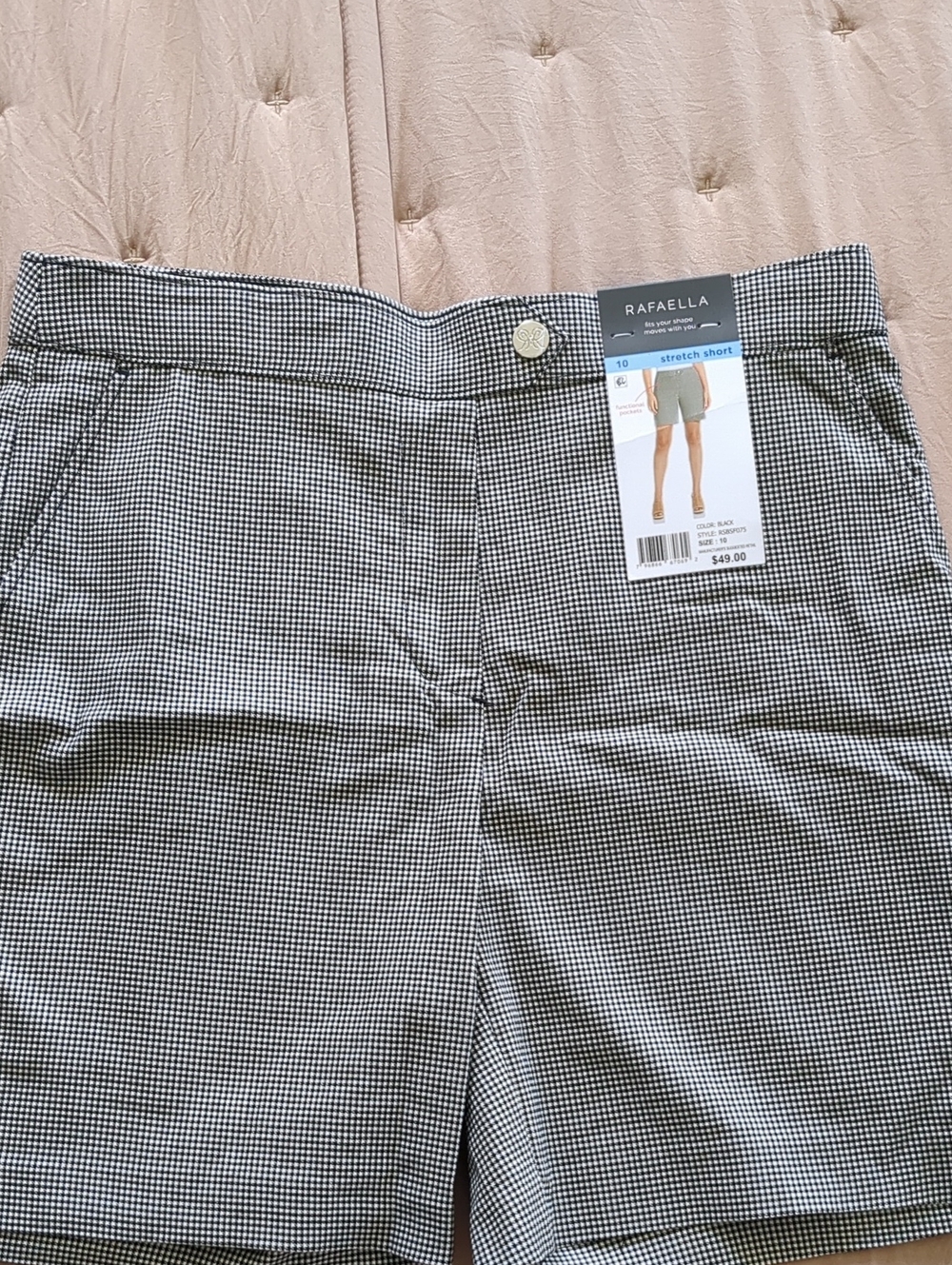 Rafaella Black & White Stretch Check Women’s Shorts Size 10